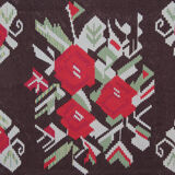 Handwoven antique romanian kilim, floral oriental wool flat-woven carpet- 242x306cm