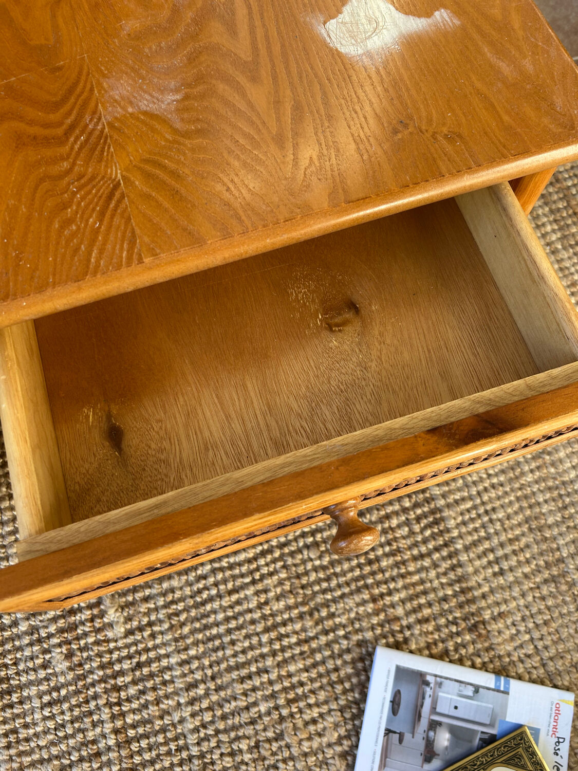 Pair of rattan bedside tables