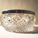 Ensemble de 6 bols rince doigts en verre moulé  et métal argenté