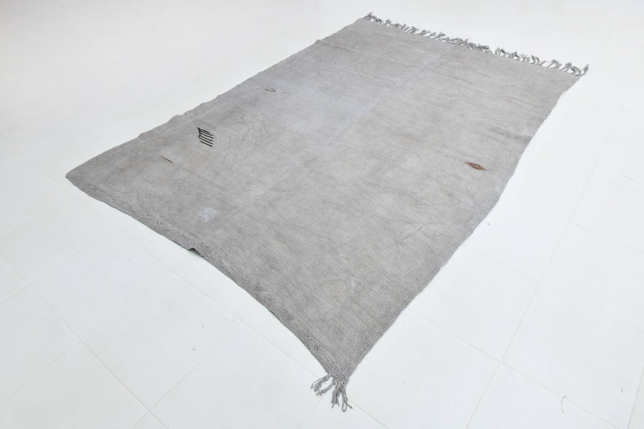 6x8 Silver & Gray Turkish Kilim Rug, 177x256Cm