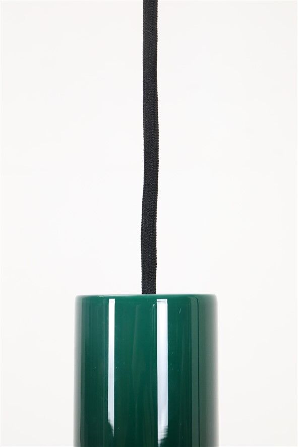 2 suspensions “Mini P&T" en verre vert Holmegaard Michael Bang, années 1970