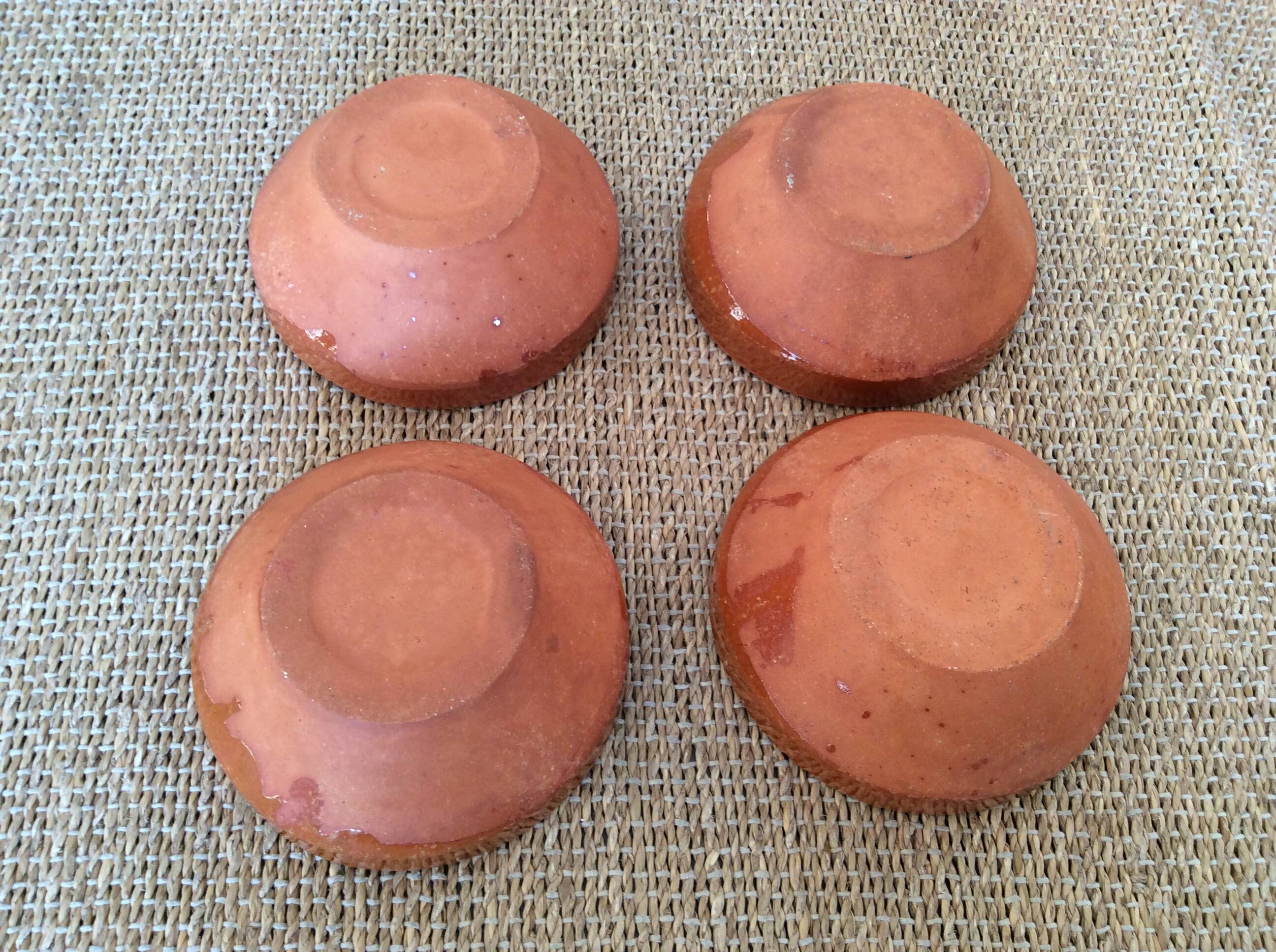 4 glazed terracotta bowls