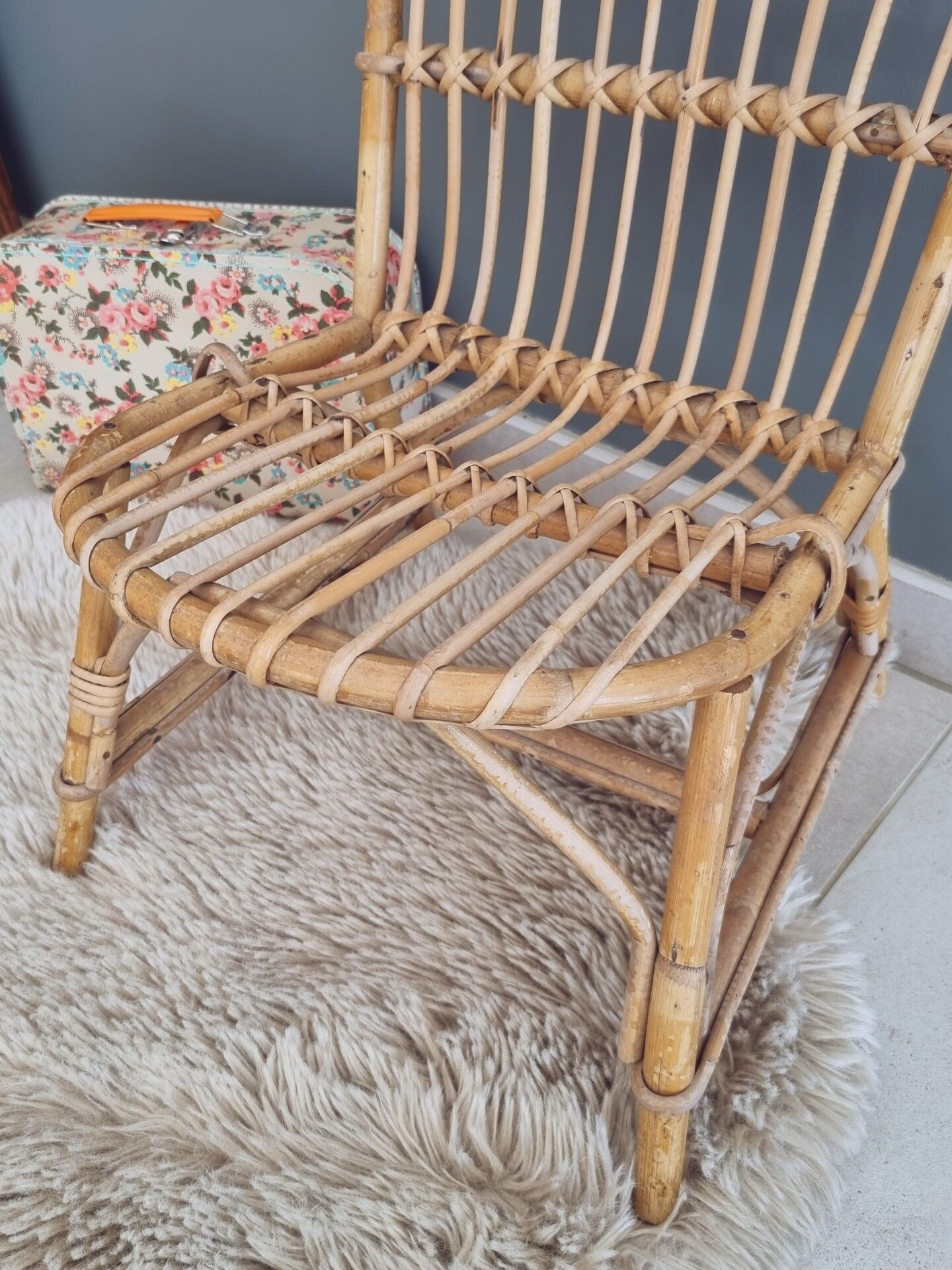 Children's armchair bamboo wicker