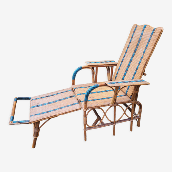 Rattan armchair / chaise longue