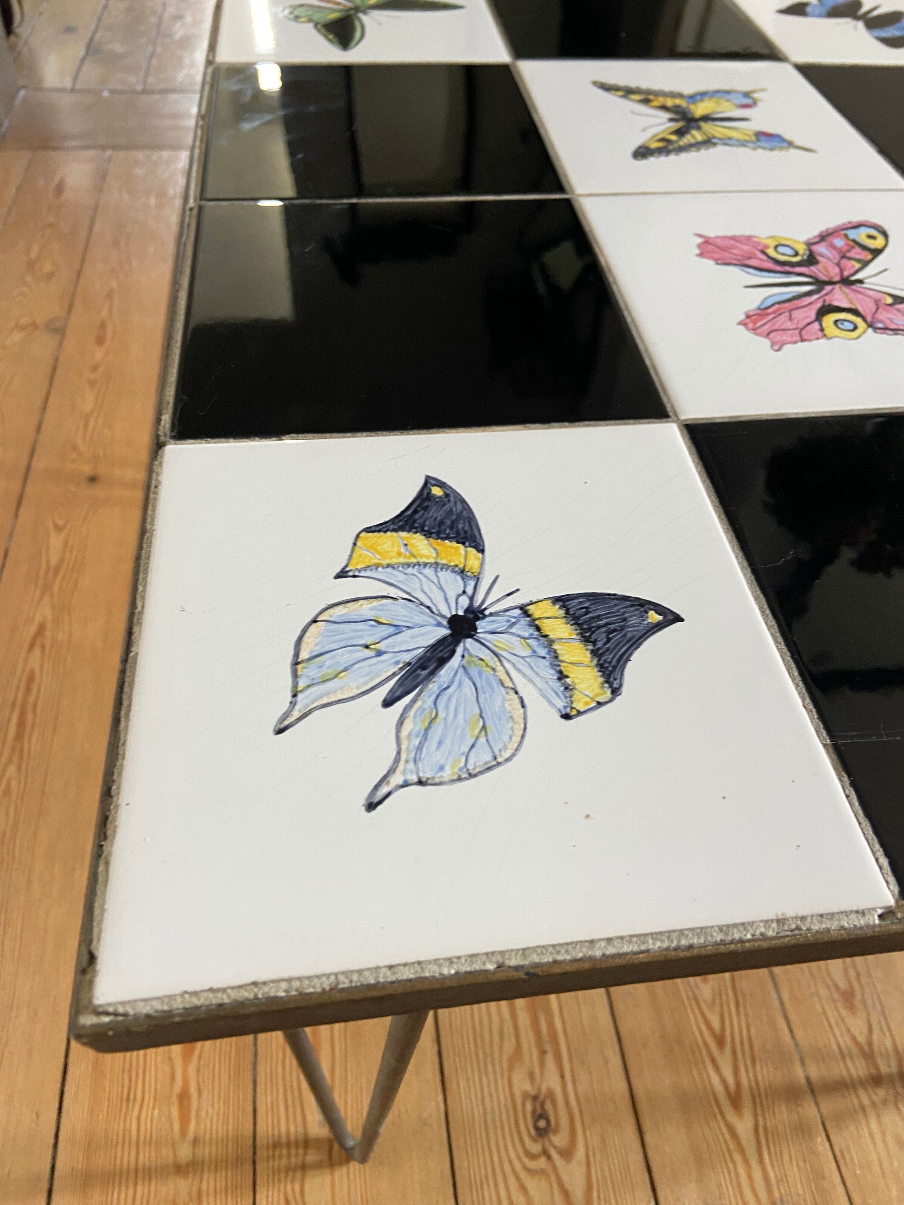 Wrought iron mosaic coffee table