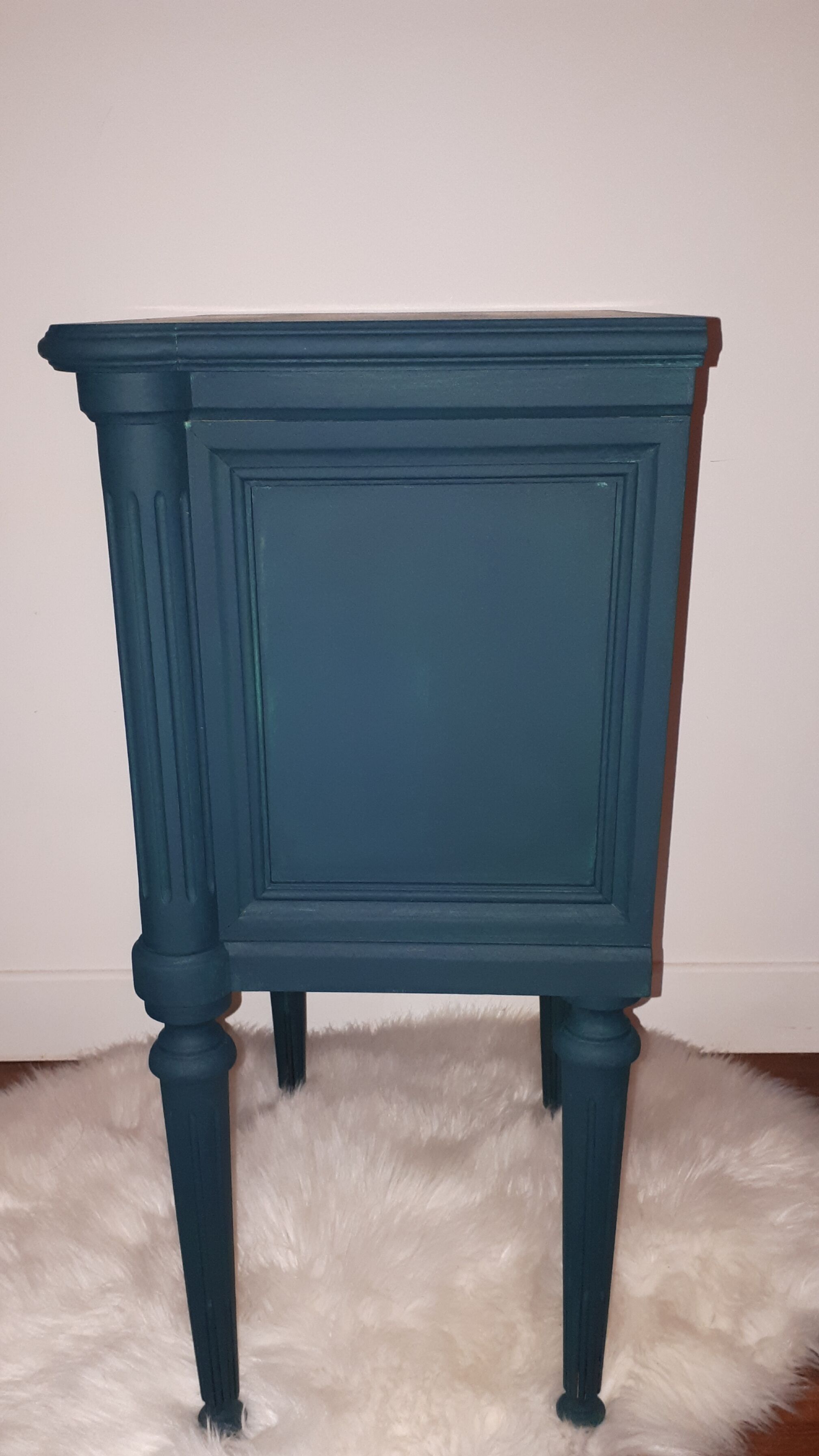 Blue bedside table