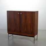 Fristho Franeker Vintage Design Rosewood Cabinet with Glass Handgrips 60s
