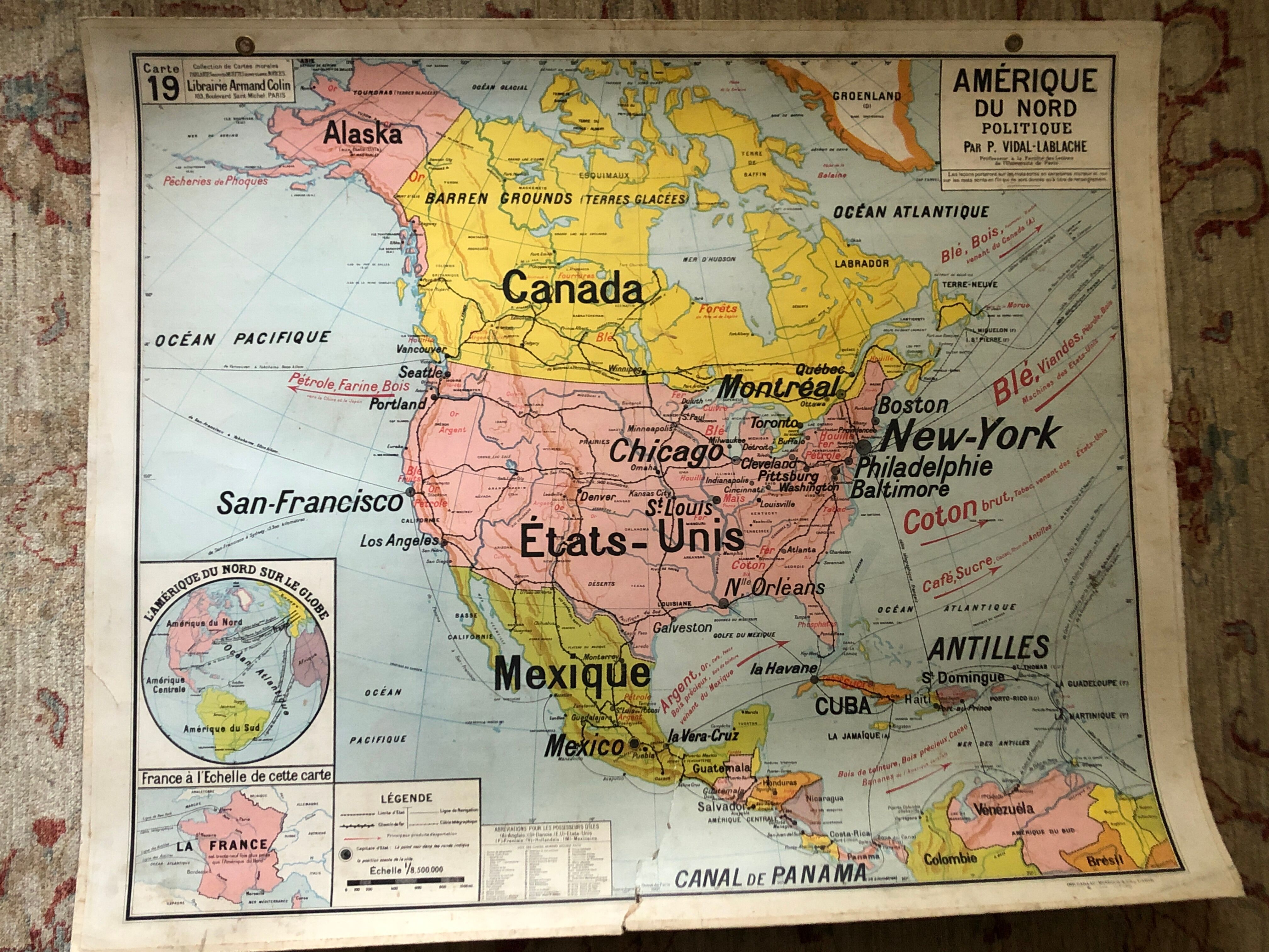 Educational map North America politics June 1950