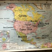 Carte pédagogique Amérique du Nord politique juin 1950