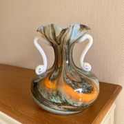 Vase en verre marbré italien 70s