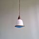 Suspension Bauhaus en opaline blanche et verre satiné bleu, années 1920
