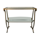 Review door / golden wrought iron sofa end and glass top 1950