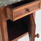 Antique bedside table in wood and marble