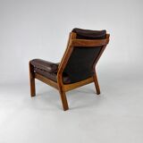 Mid-Century Scandinavian Leather and Bentwood Lounge Chair, 1960s