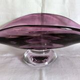 Art Deco style pedestal centrepiece in thick crystal from Val Saint Lambert, 1970s.