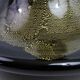 Vase en verre Theresienthal noir et or 1970