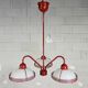 Lampe pendentif vintage rouge de l'ère spatiale / lustre (Stilnovo) Sputnik