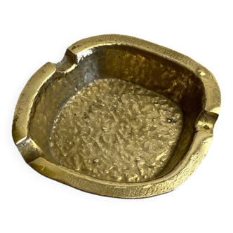 Hammered brass ashtray