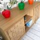 2-door sideboard in woven oak and lupin oak