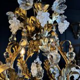 Bronze and Gold Metal Cage Chandelier from the 70s - 20th Century