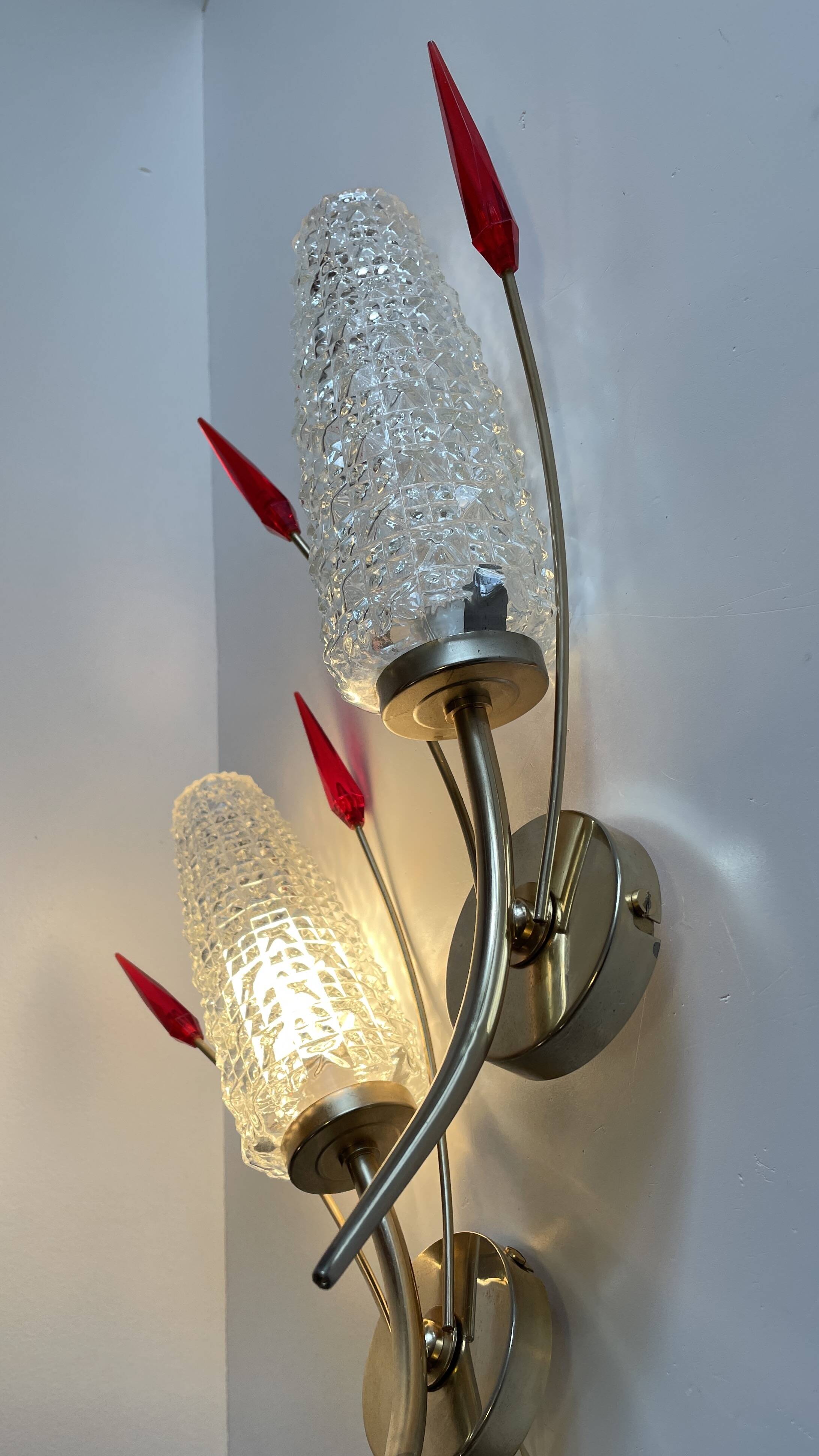 Pair of retro 60s wall lights