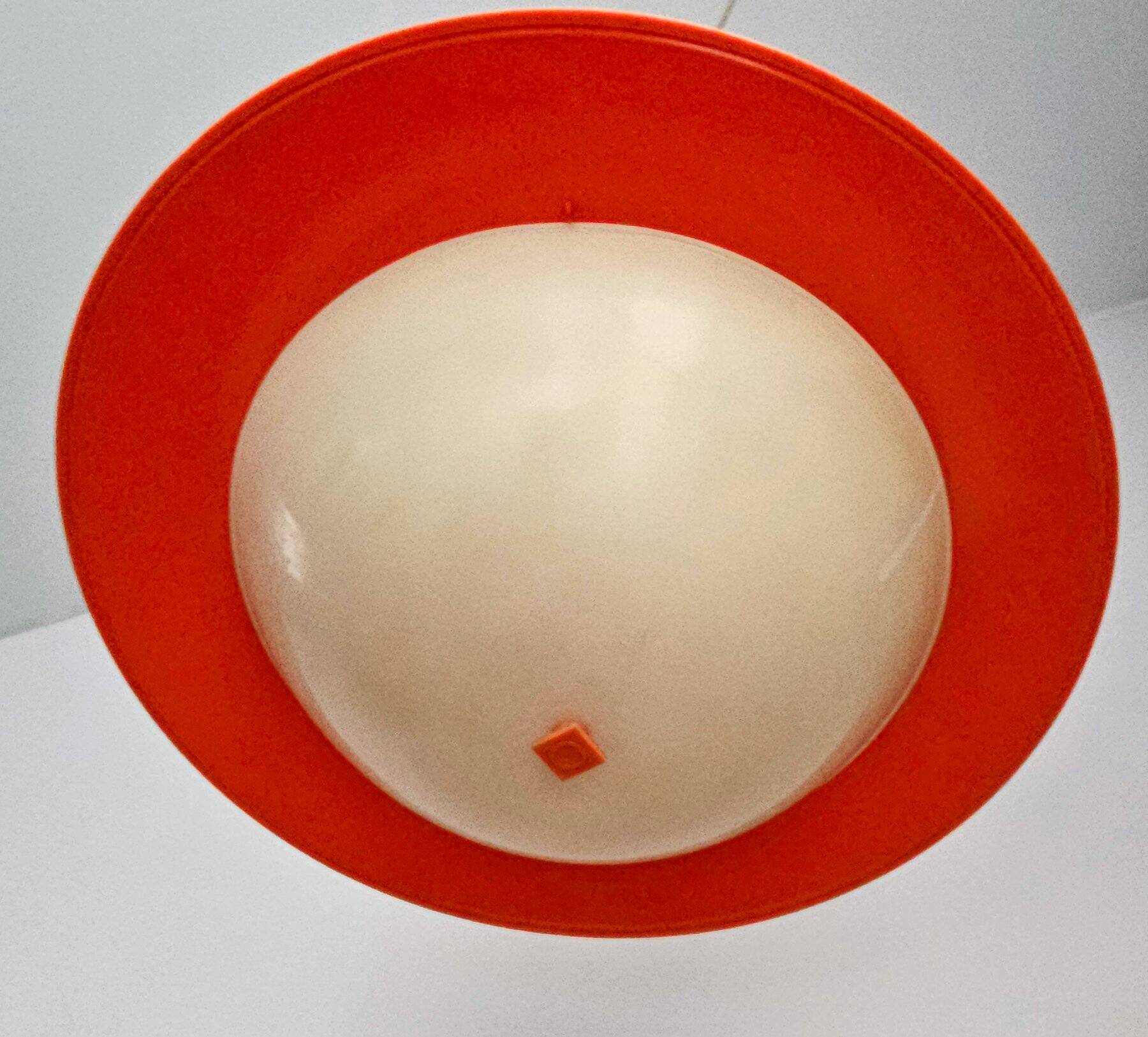 Vintage Two-Tone Pendant Lamp • UFO • Space Age • 1960