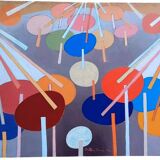 Abstract painting franco balleri 1974 oil on canvas