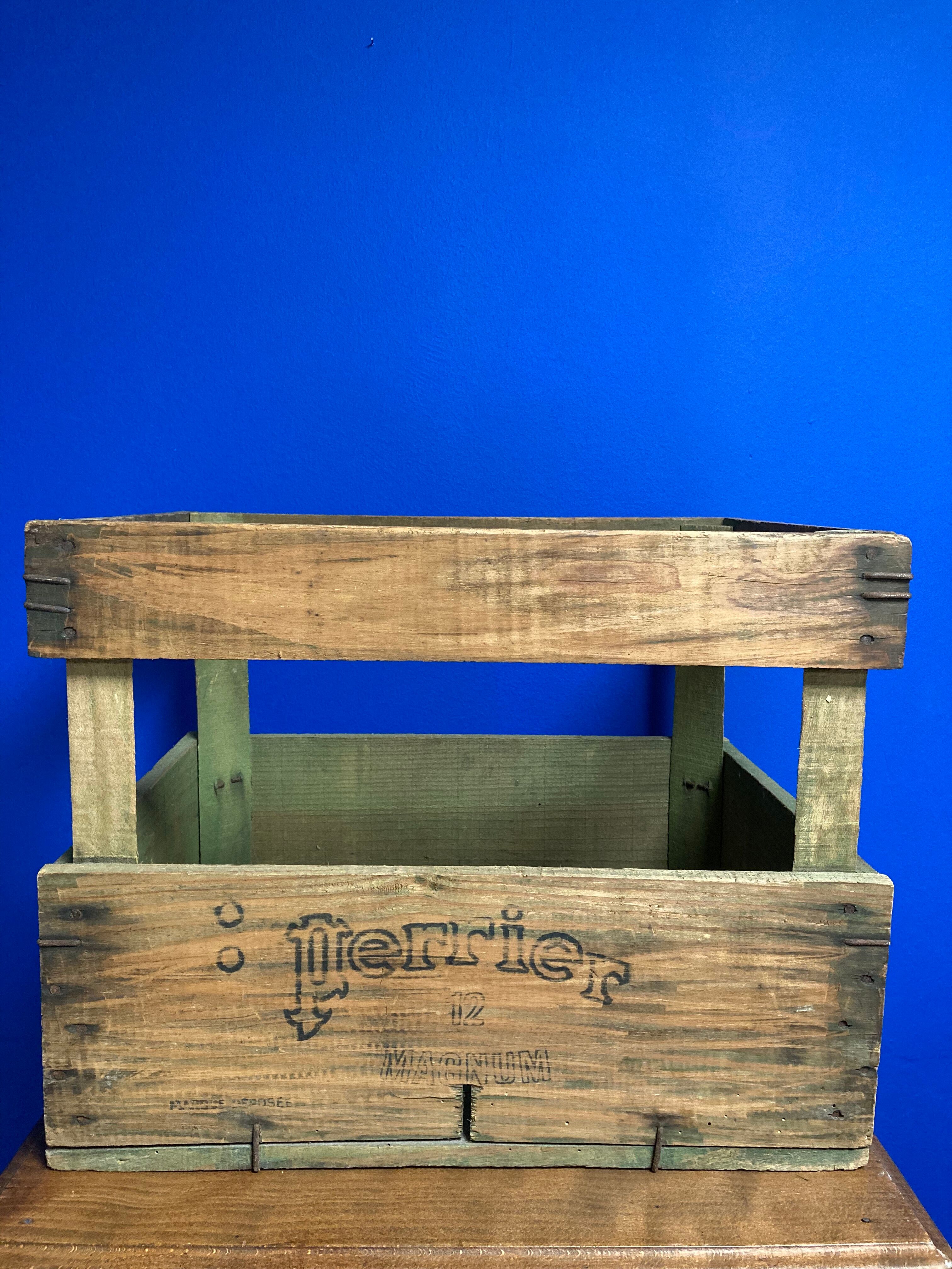 Vintage perrier crate