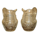 Vintage pair of cut glass Art Deco decanters circa 1930.