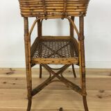 Side table or rattan and canning service