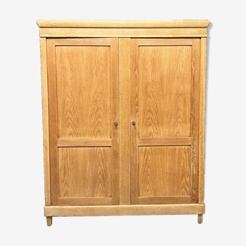 Vintage 1960 wardrobe in removable solid oak