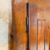 Old wooden doors of a Savoyard wardrobe chalet mountain vintage