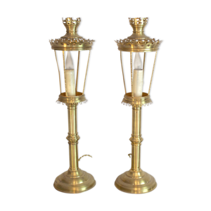 paire de lampes bougeoirs
