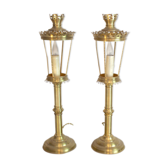 Pair of candlesticks lamps