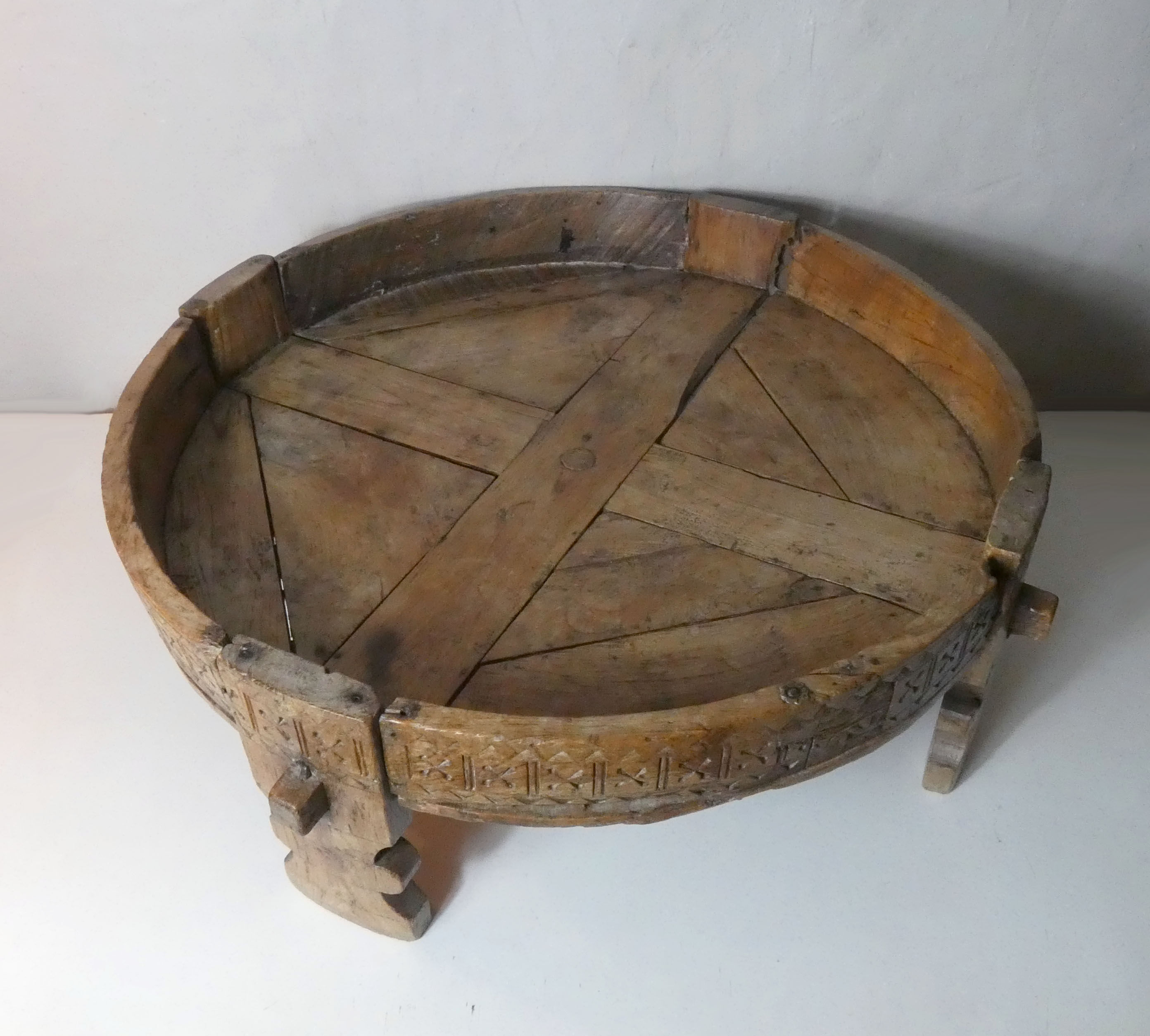 Indian coffee table chakki late 19th