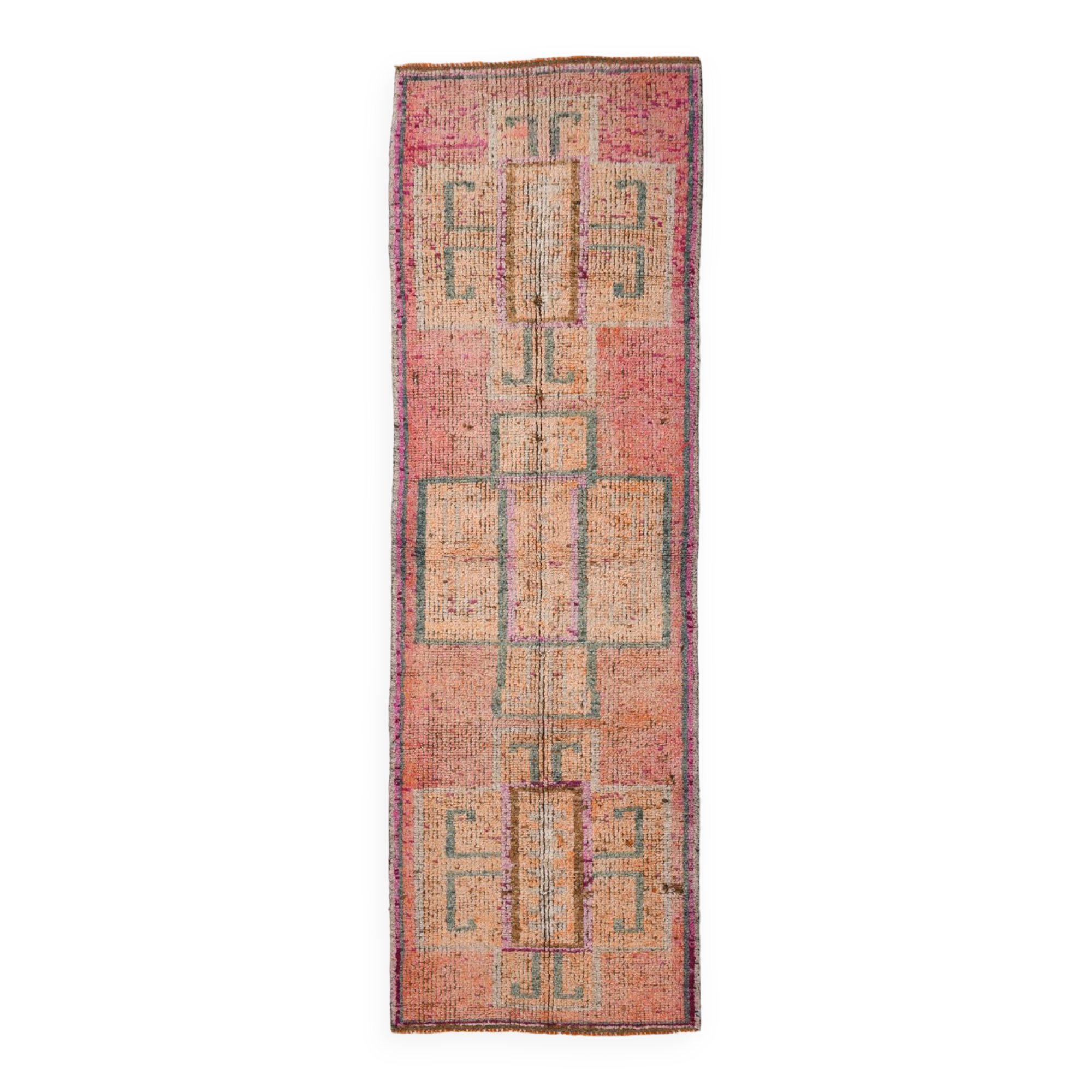 3x9 Vintage Geometric Runner Rug, 89x283Cm