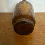 Vintage henkel amber molded glass vase, 1960s, germany