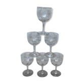 Set of 6 engraved balloon wine glasses