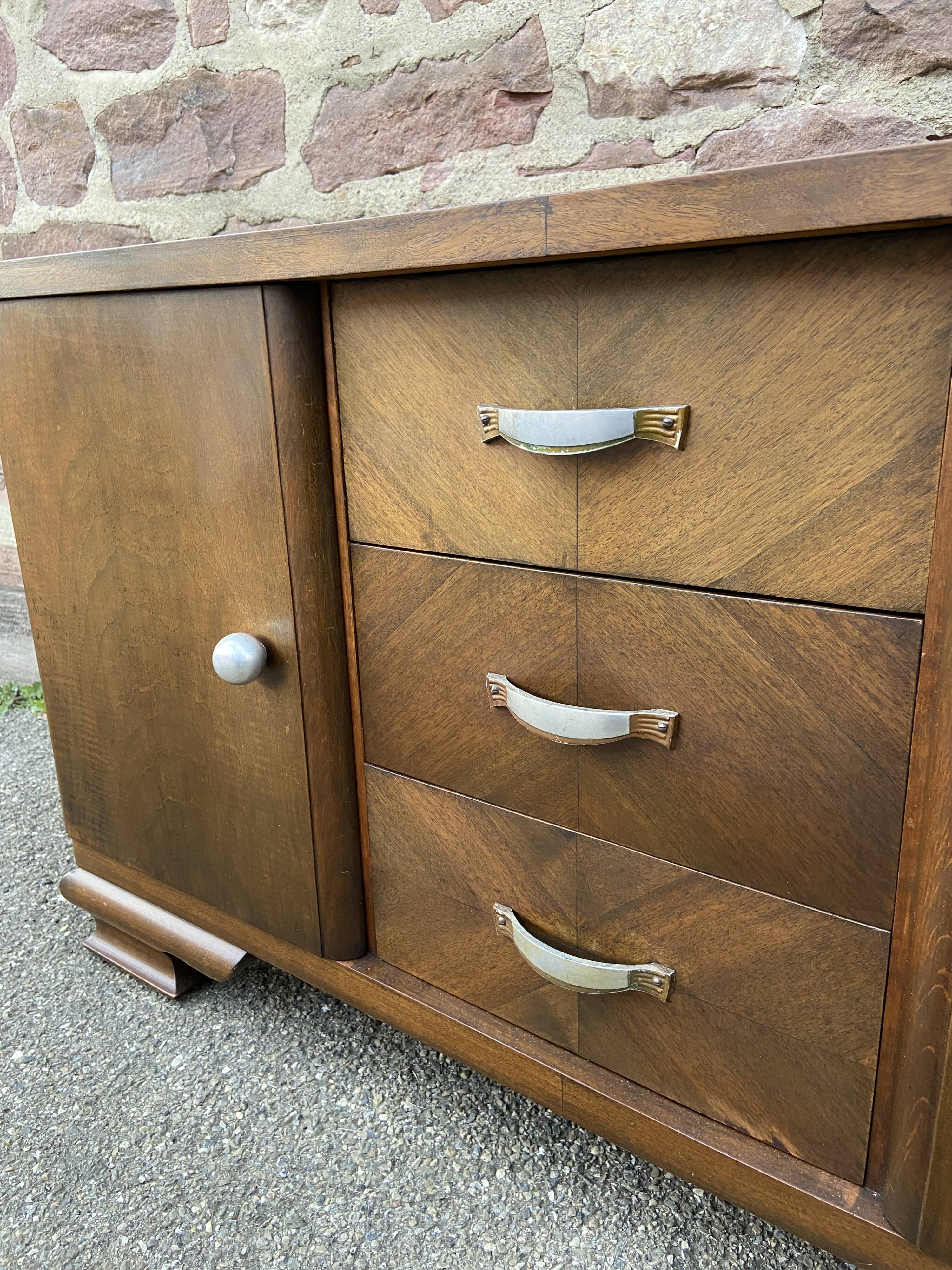Art deco Chippendale sideboard Mid-century vintage 1950