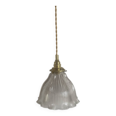 Suspension abat-jour vintage holophane