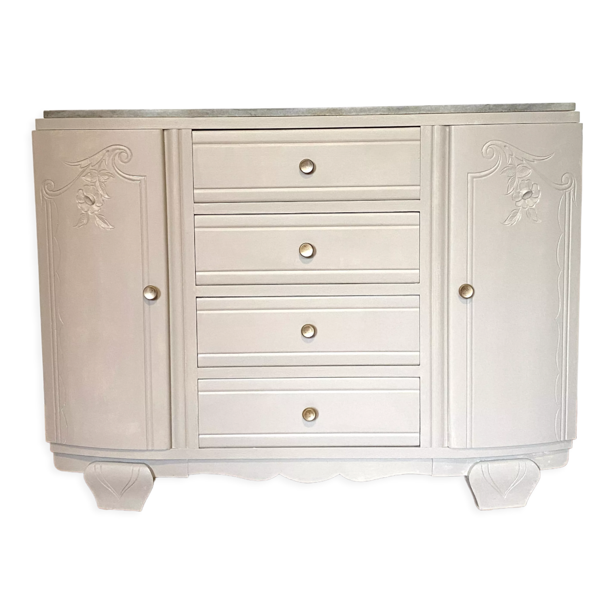 Art Deco clay chest of drawers