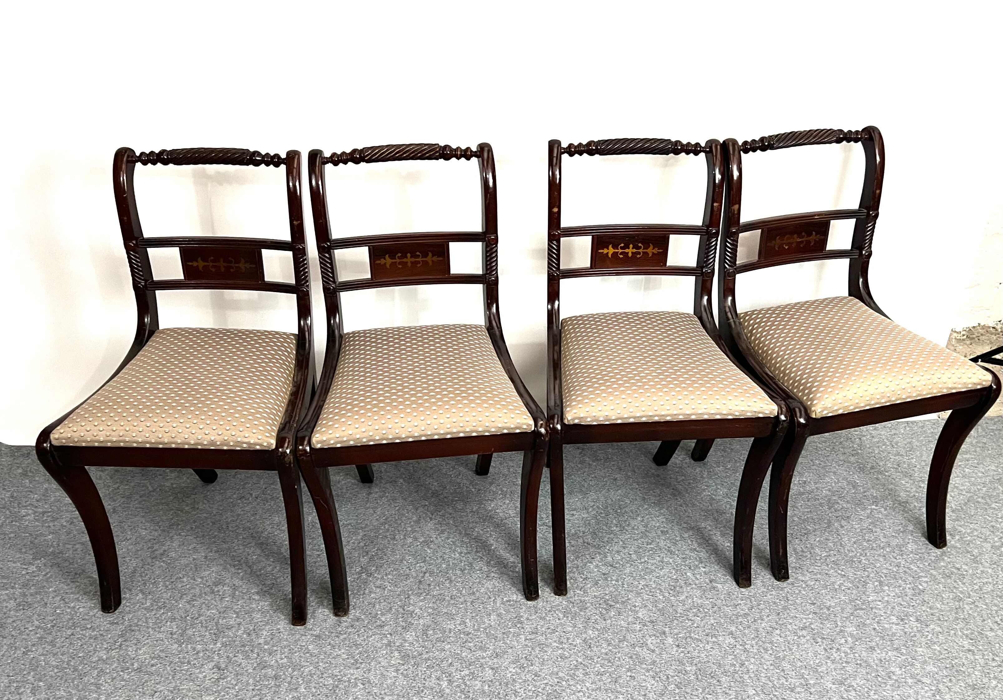 4 English style mahogany dining chairs