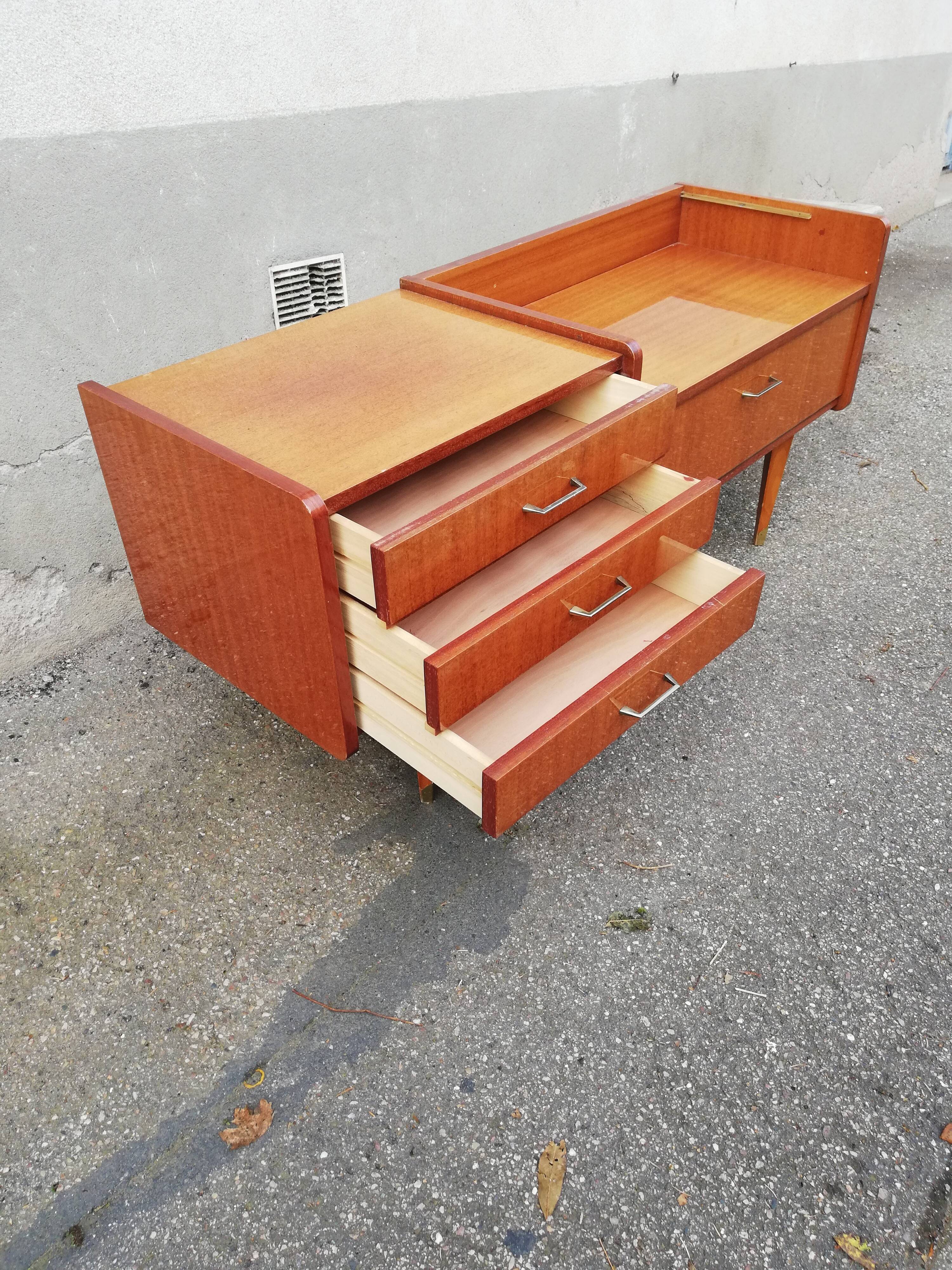 Vintage chest of drawers 3 drawers 1 flap