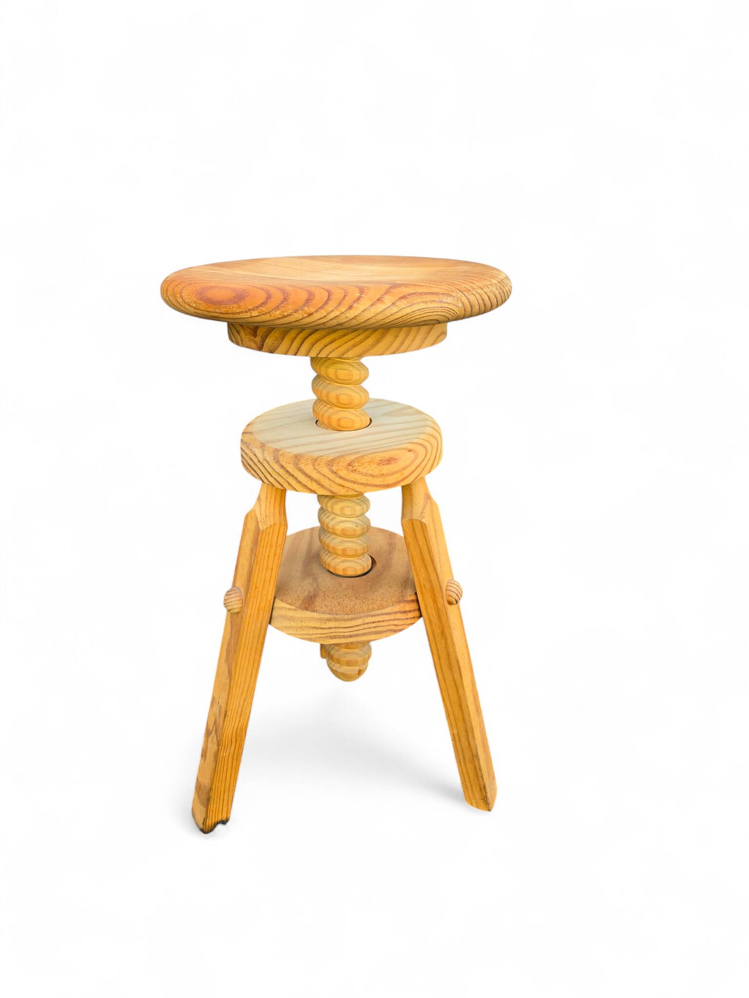 80s screw-on wooden stool