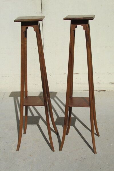 Pair of tall walnut harnesses
