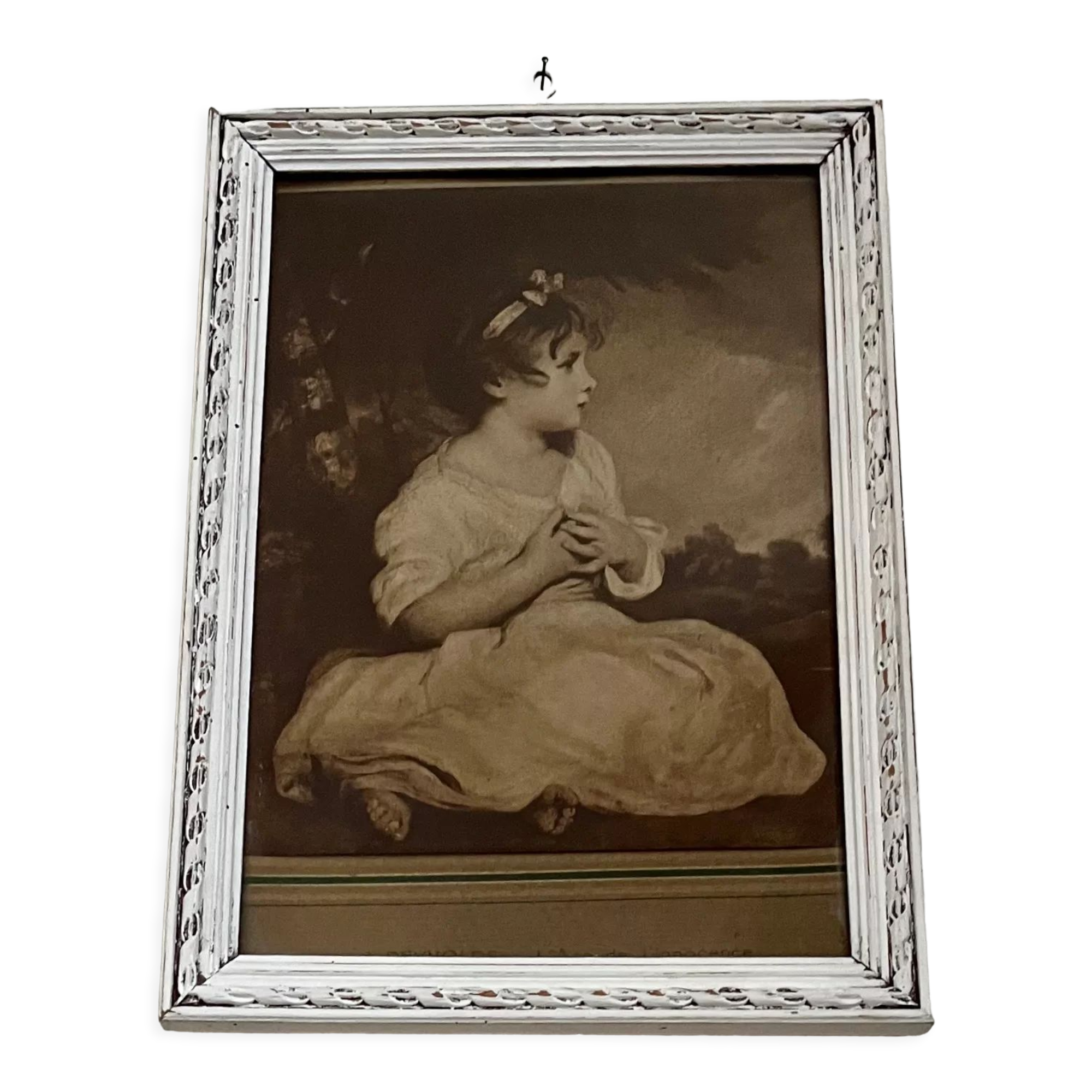 Antique print framed The Age of Innocence J.Reynolds