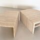 Italian midcentury travertine marble coffee table of two pieces, 1970s
