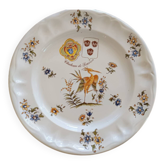 Plate Reproduction 18th Moustiers signed