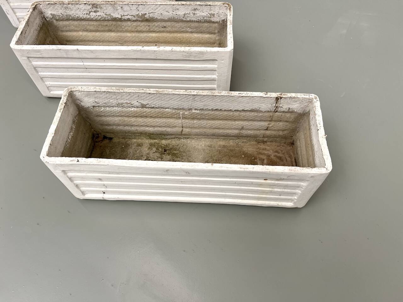 Set of 8 fiber cement planters
