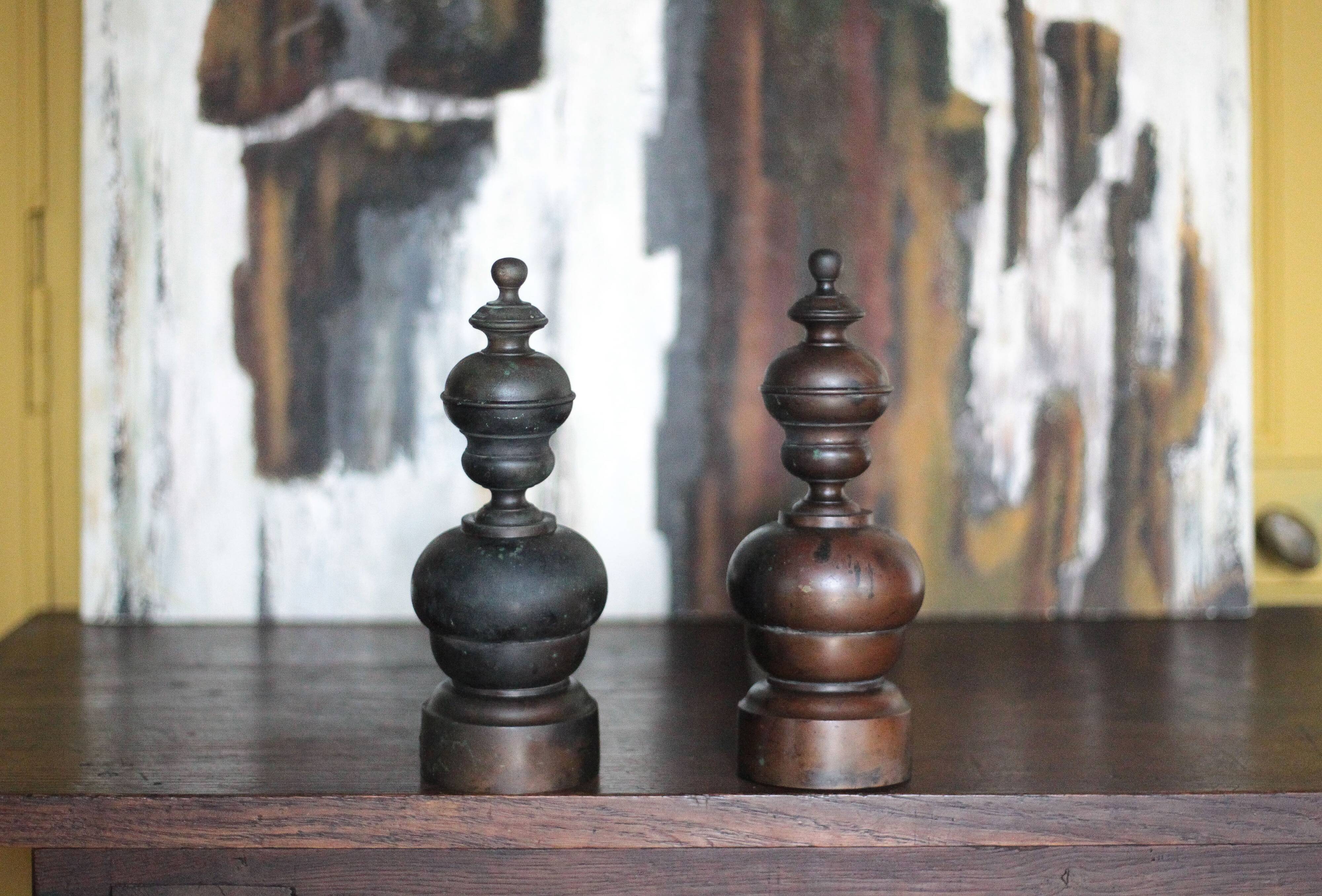 Vintage chenets, pair of chenets, fireplace accessory.